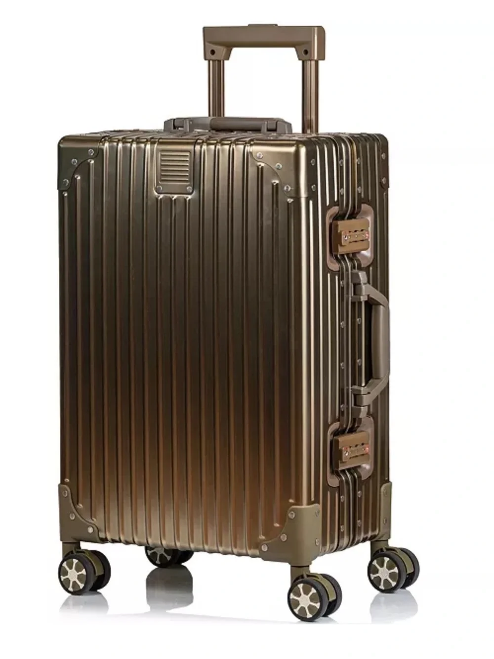 Champs 🔥Elite Hardside Carry-on Luggage Metallic Hard-Shell Spinner suitcase